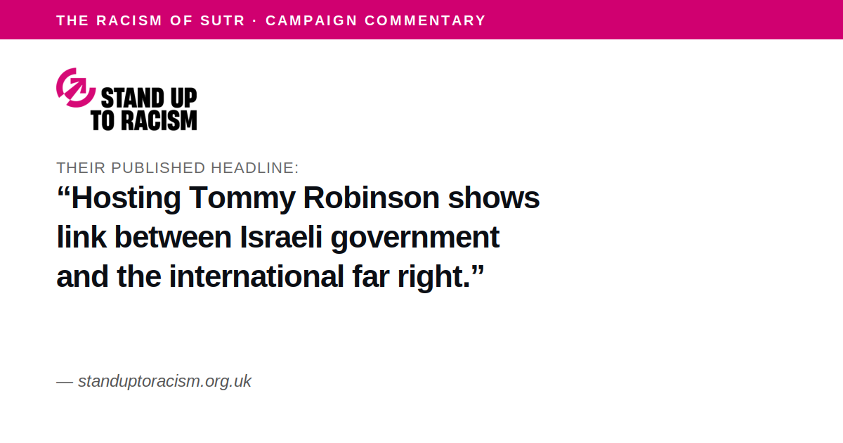 SUTR: Israel and the international far right